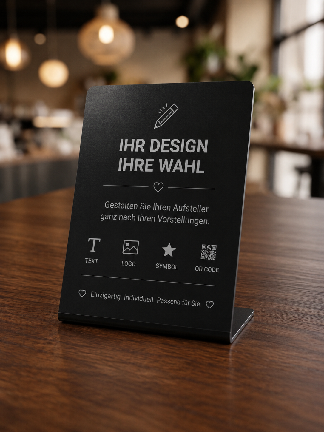 Personalisierter NFC-Aufsteller mit Lasergravur