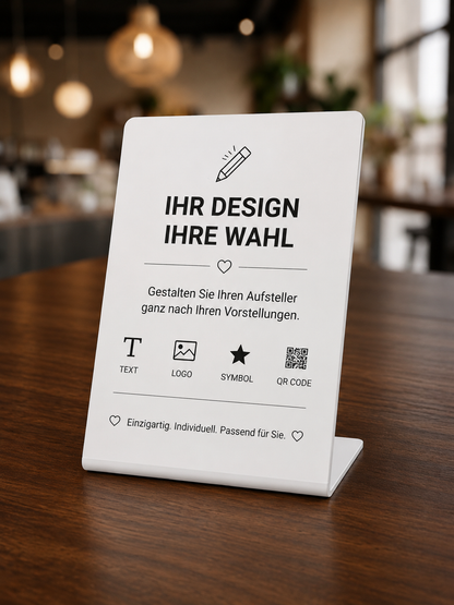 Personalisierter NFC-Aufsteller mit Lasergravur